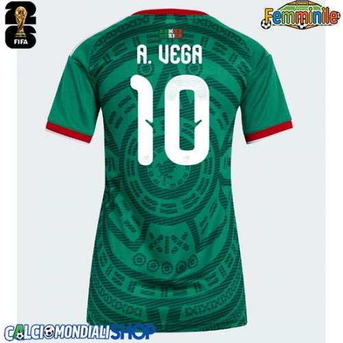 Maglie da calcio Messico Alexis Vega #10 Prima Maglia Femminile Mondiali 2026  Manica Corta